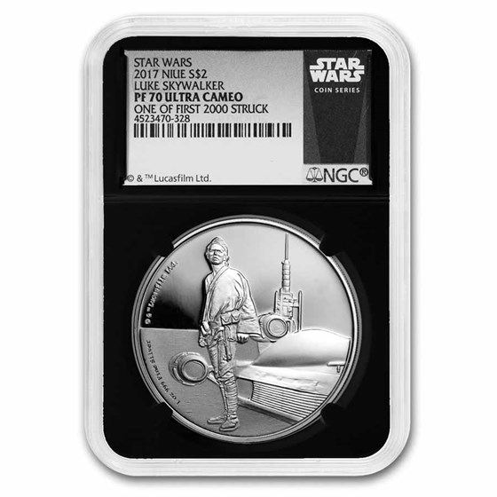 2017 Niue 1 oz Silver $2 Star Wars Luke Skywalker PF70 1st 2000 2017 Niue 1 oz Silver $2 Star Wars Luke Skywalker PF70 1st 2000
