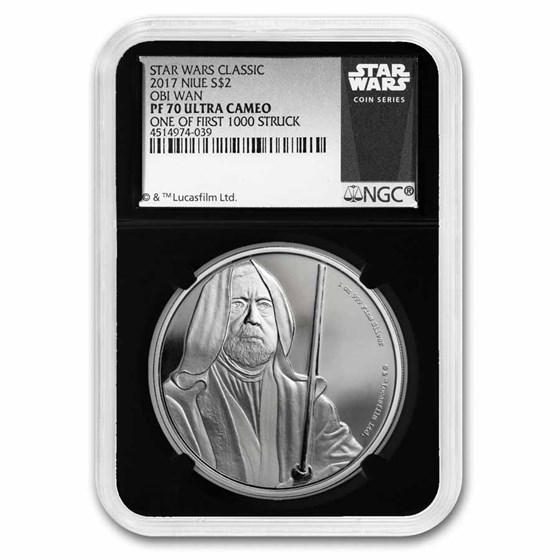 2017 Niue 1 oz Silver $2 Star Wars Obi-Wan PF-70 UC First 1000 2017 Niue 1 oz Silver $2 Star Wars Obi-Wan PF-70 UC First 1000