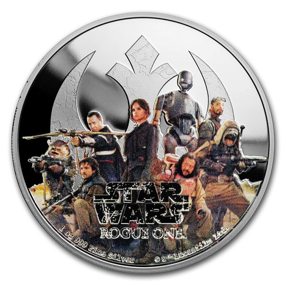 2017 Niue 1 oz Silver $2 Star Wars Rogue One Rebellion (Box/COA) 2017 Niue 1 oz Silver $2 Star Wars Rogue One Rebellion (Box/COA)