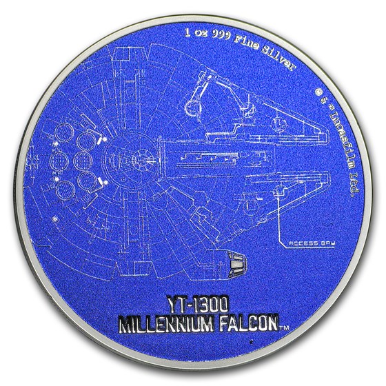 2017 Niue 1 oz Silver $2 Star Wars Ships: Millennium Falcon 2017 Niue 1 oz Silver $2 Star Wars Ships: Millennium Falcon