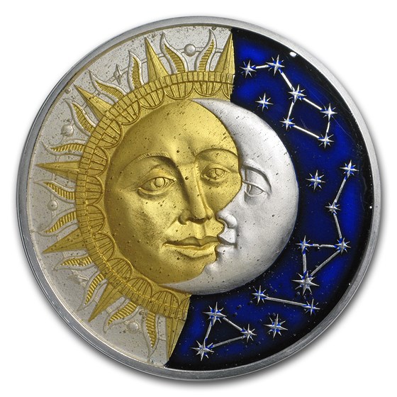 2017 Niue 2 oz Antique Finish Silver Celestial Bodies (Sun/Moon) 2017 Niue 2 oz Antique Finish Silver Celestial Bodies (Sun/Moon)