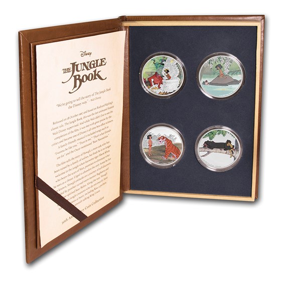 2017 Niue 4-Coin 1 oz Silver $2 Disney The Jungle Book 50th Anniv 2017 Niue 4-Coin 1 oz Silver $2 Disney The Jungle Book 50th Anniv