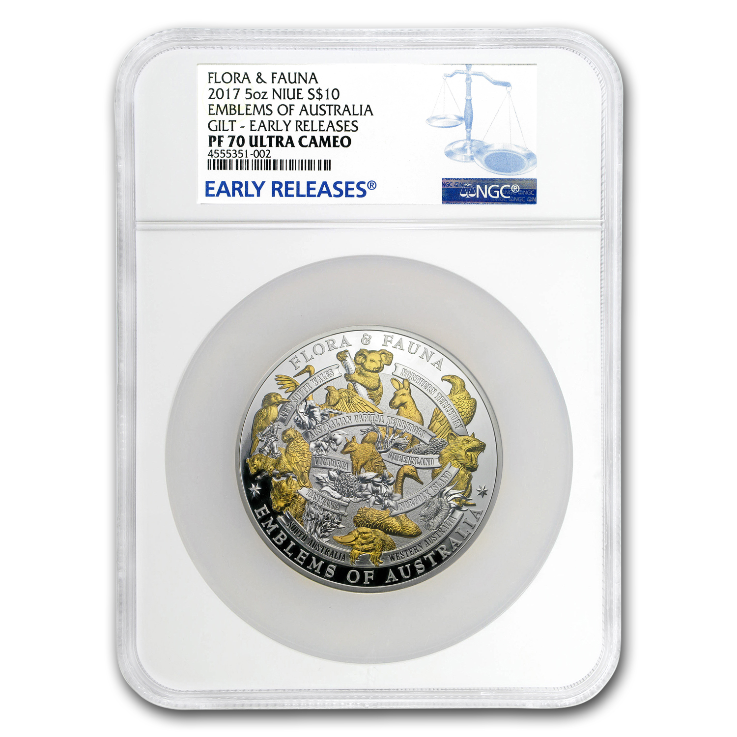 Buy 2017 Niue 5 oz Silver Flora & Fauna Emblems of Australia PF70