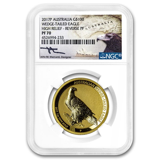 2017-P 1 oz Gold Proof Wedge Tailed Eagle Reverse Proof PF-70 NGC 2017-P 1 oz Gold Proof Wedge Tailed Eagle Reverse Proof PF-70 NGC
