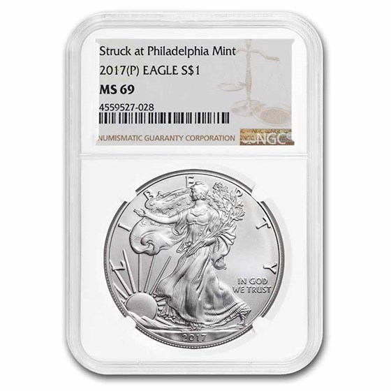 2017 (P) American Silver Eagle MS-69 NGC 2017 (P) American Silver Eagle MS-69 NGC