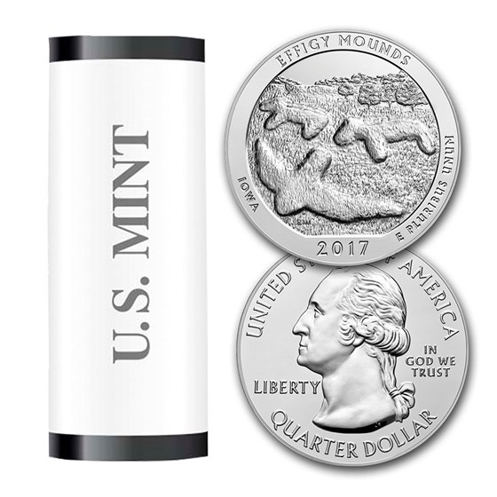 2017-P ATB Quarter Effigy Mounds 40-Coin Roll BU 2017-P ATB Quarter Effigy Mounds 40-Coin Roll BU