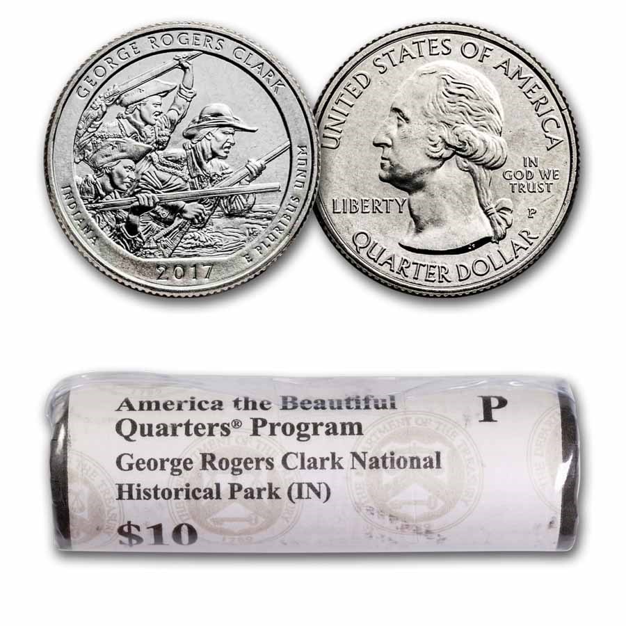 2017-P ATB Quarter George Rogers Clark Park 40-Coin Roll BU