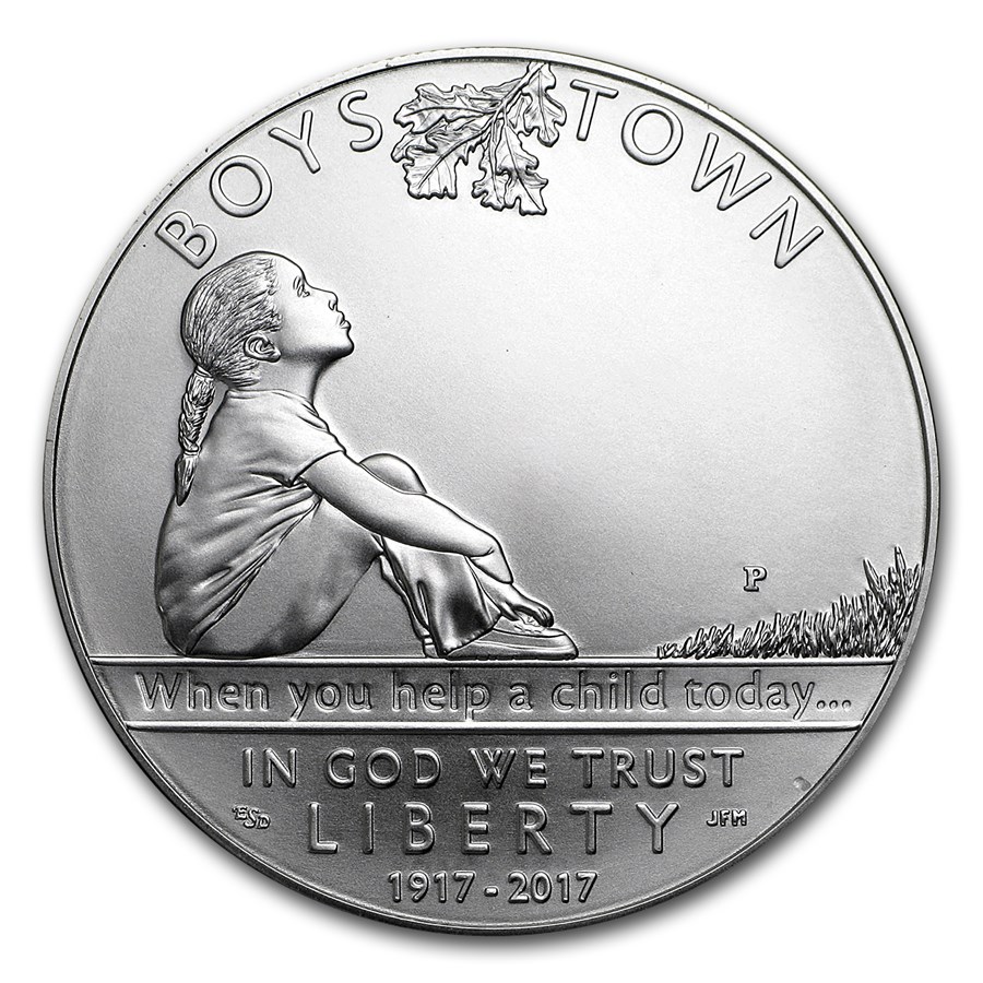 2017-P Boys Town $1 Centennial Silver BU (Box & COA)