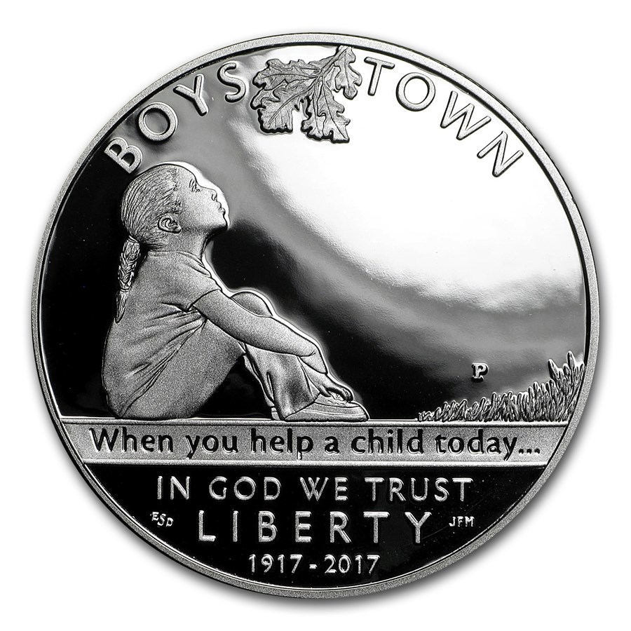 2017-P Boys Town $1 Centennial Silver Proof (Box & COA)