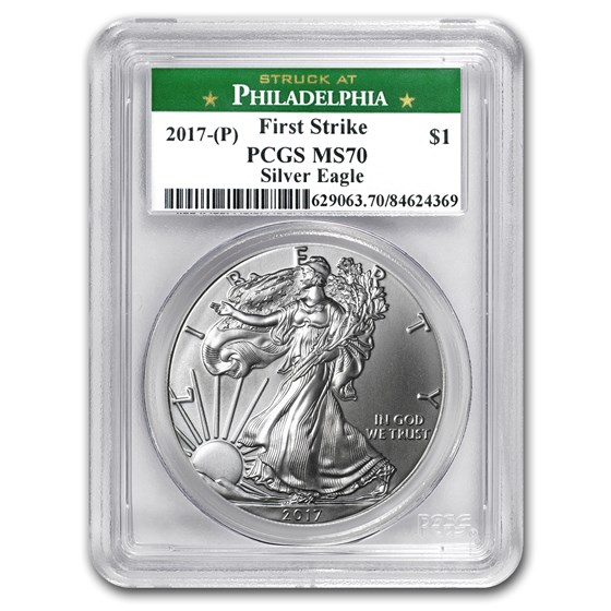2017 (P) Silver American Eagle MS-70 PCGS (FS, Philadelphia Mint) 2017 (P) Silver American Eagle MS-70 PCGS (FS, Philadelphia Mint)