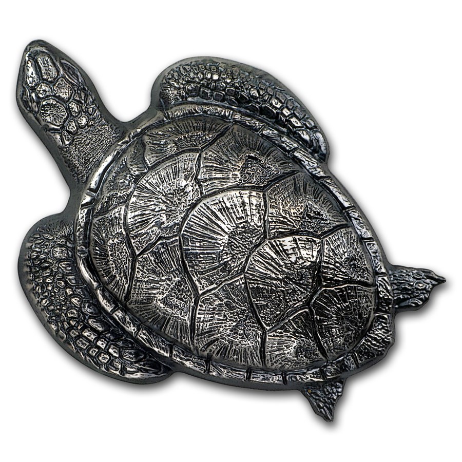 2017 Palau 45 gram Silver Antique Finish Sea Turtle