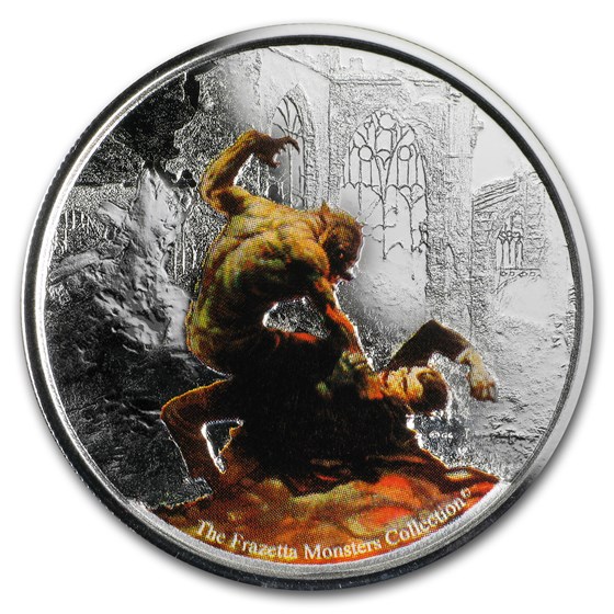 2017 Republic of Ghana 1 oz Silver Proof Werewolf vs. The Count