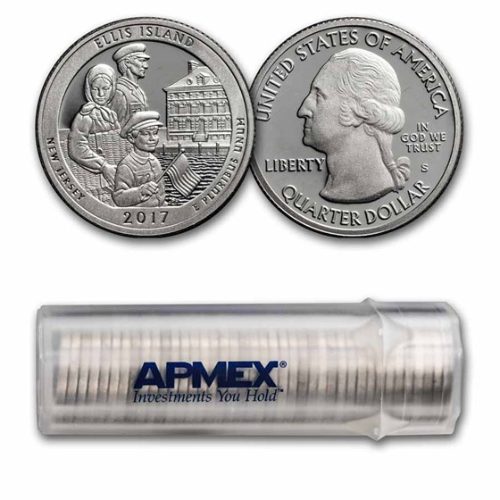 2017-S ATB Quarter Ellis Island 40-Coin Roll Proof (Silver) 2017-S ATB Quarter Ellis Island 40-Coin Roll Proof (Silver)