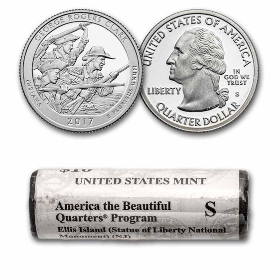 2017-S ATB Quarter George Rogers Clark 40-Coin Roll Gem Proof 2017-S ATB Quarter George Rogers Clark 40-Coin Roll Gem Proof