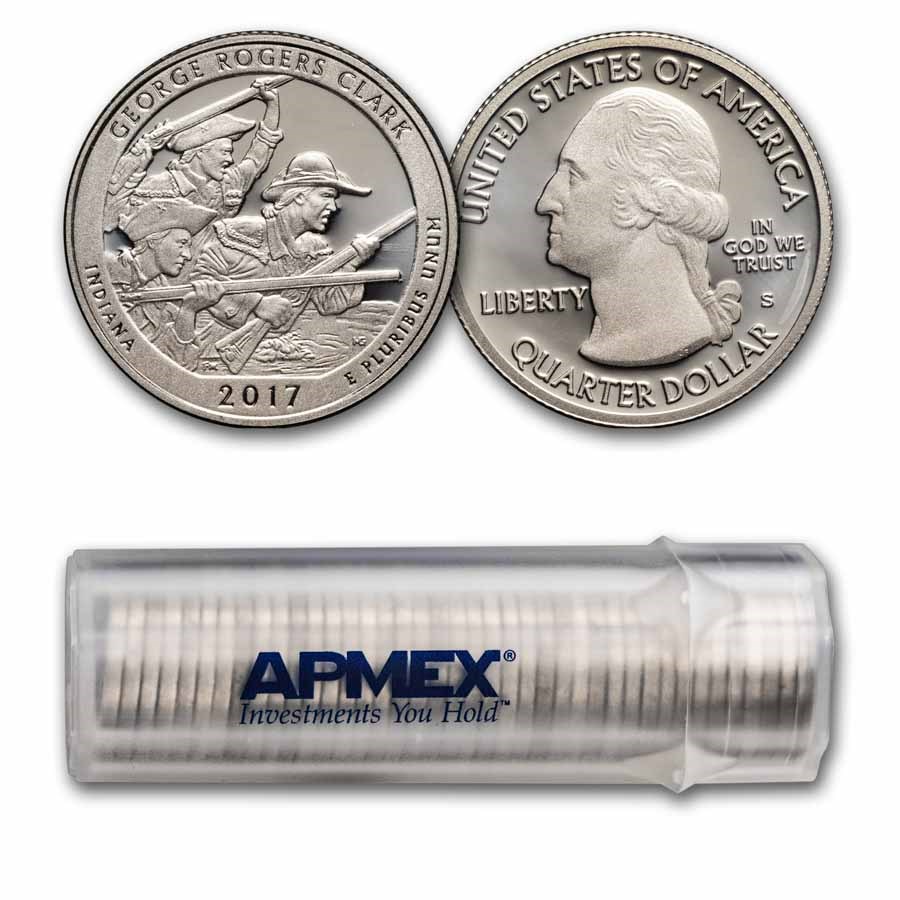 2017-S ATB Quarter George Rogers Clark 40-Coin Roll PR (Silver)
