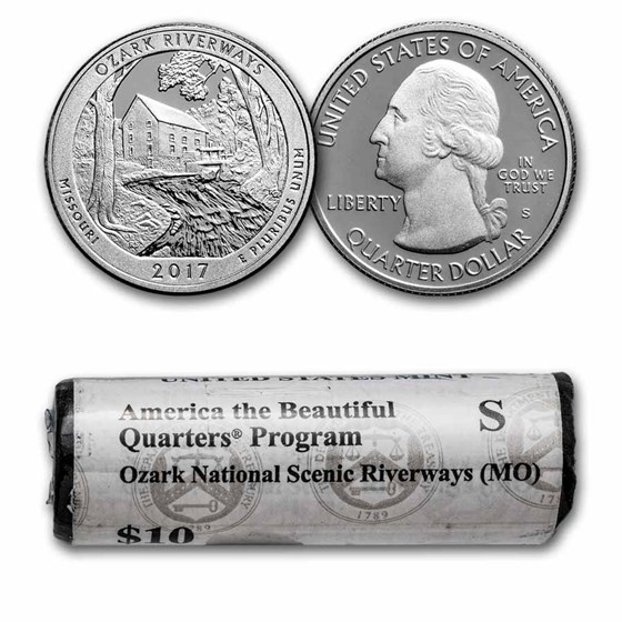 2017-S ATB Quarter Ozark Riverways 40-Coin Roll Gem Proof 2017-S ATB Quarter Ozark Riverways 40-Coin Roll Gem Proof