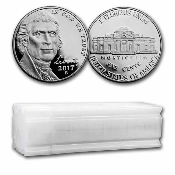 2017-S Jefferson Nickel 40-Coin Roll Proof 2017-S Jefferson Nickel 40-Coin Roll Proof