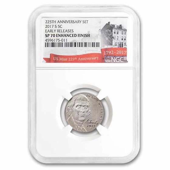 2017-S Jefferson Nickel BU SP-70 ER (Enhanced Finish)
