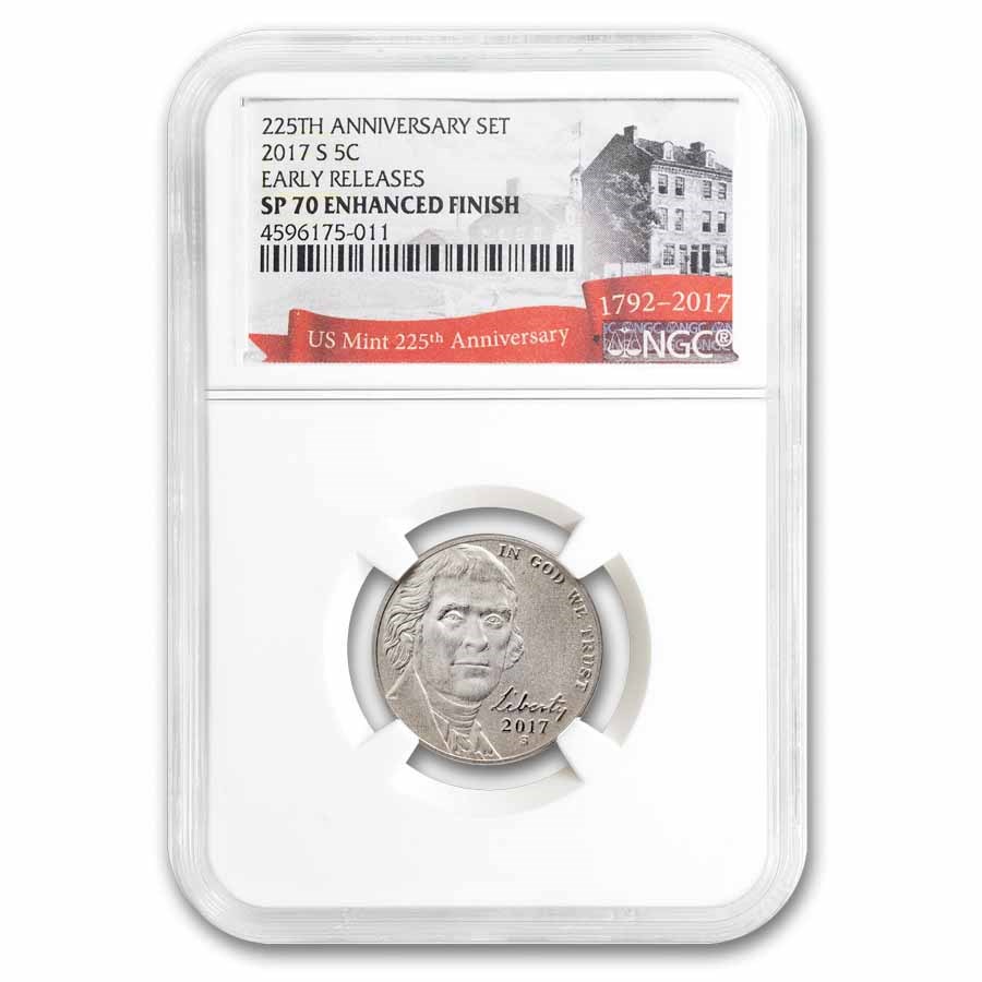 2017-S Jefferson Nickel BU SP-70 ER (Enhanced Finish)