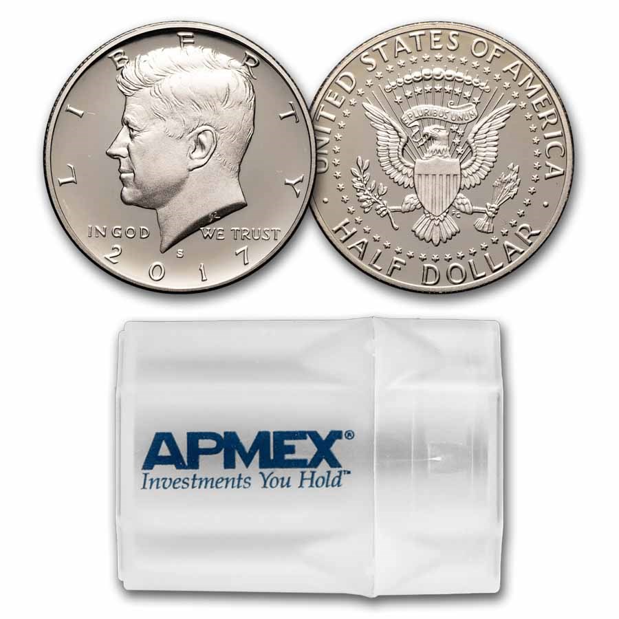 2017-S Kennedy Half Dollar 20-Coin Roll Proof