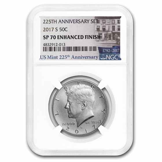 2017-S Kennedy Half Dollar SP-70 NGC Enhanced Finish 225th Anni. 2017-S Kennedy Half Dollar SP-70 NGC Enhanced Finish 225th Anni.