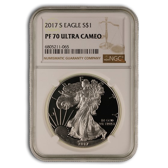 2017-S Proof American Silver Eagle PF-70 NGC 2017-S Proof American Silver Eagle PF-70 NGC