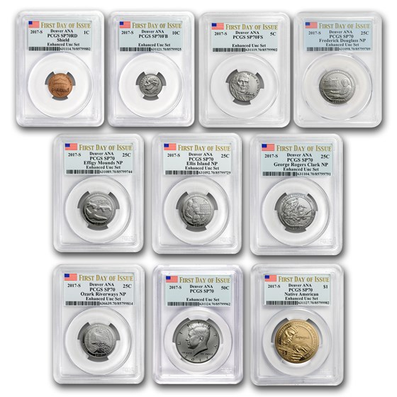 2017-S U.S. Mint Enhanced Uncirculated Coin Set SP-70 PCGS (FDI) 2017-S U.S. Mint Enhanced Uncirculated Coin Set SP-70 PCGS (FDI)
