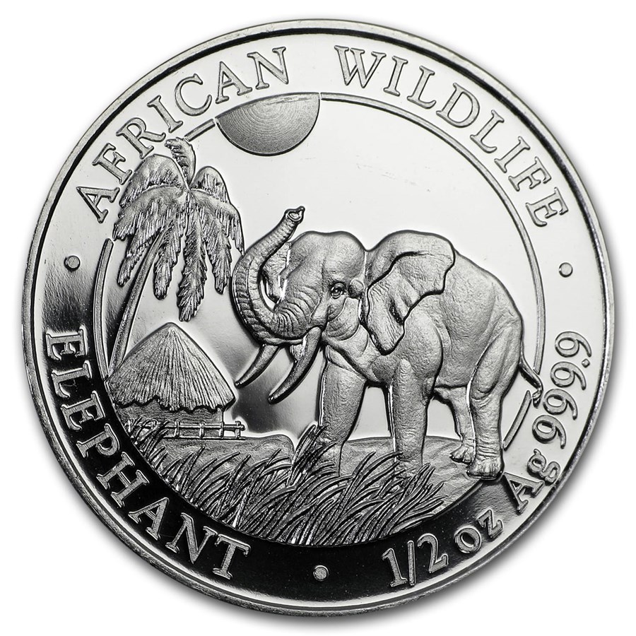2017 Somalia 1/2 oz Silver Elephant BU