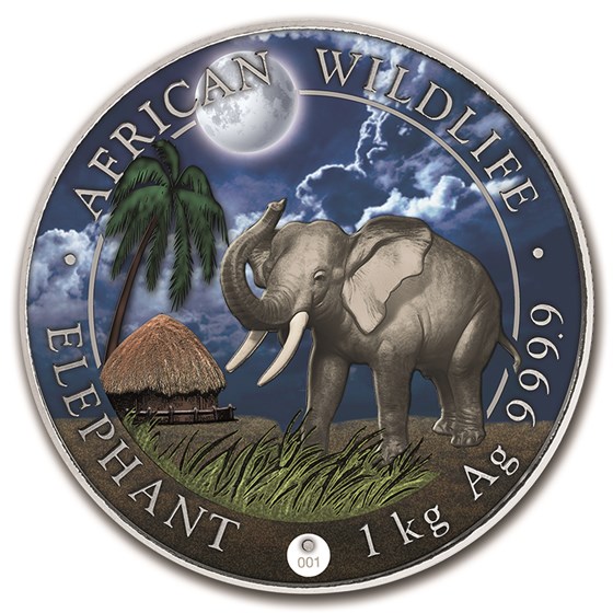 2017 Somalia 1 kilo Silver Elephant (Giant Moon) 2017 Somalia 1 kilo Silver Elephant (Giant Moon)