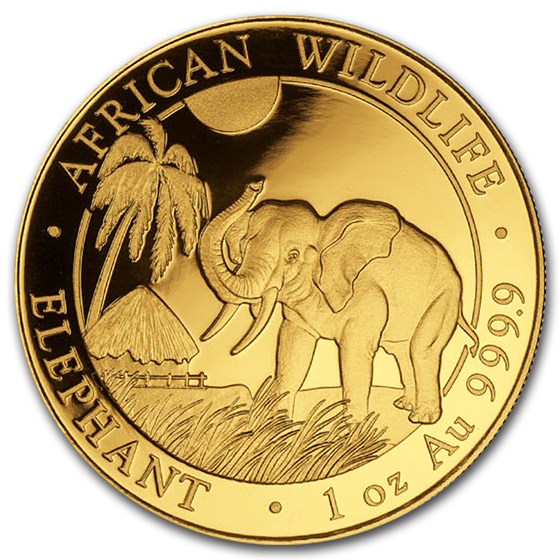 2017 Somalia 1 oz Gold African Elephant BU