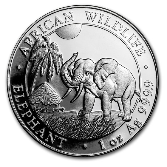 2017 Somalia 1 oz Silver Elephant BU