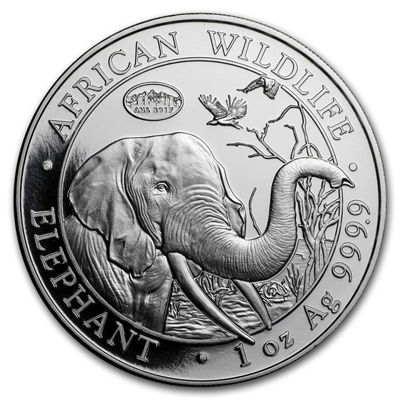 2017 Somalia 1 oz Silver Elephant (Denver ANA Privy Mark)