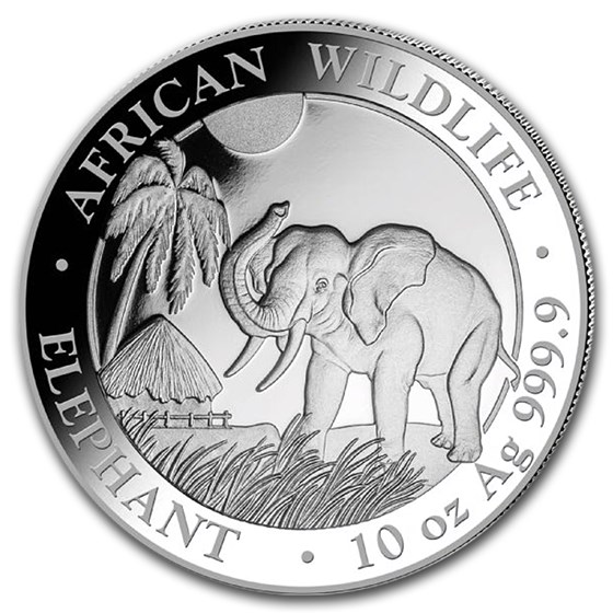 2017 Somalia 10 oz Silver Elephant BU 2017 Somalia 10 oz Silver Elephant BU