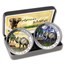 2017 Somalia 2-Coin 1 oz Silver Elephant Set Day/Night (Colored)