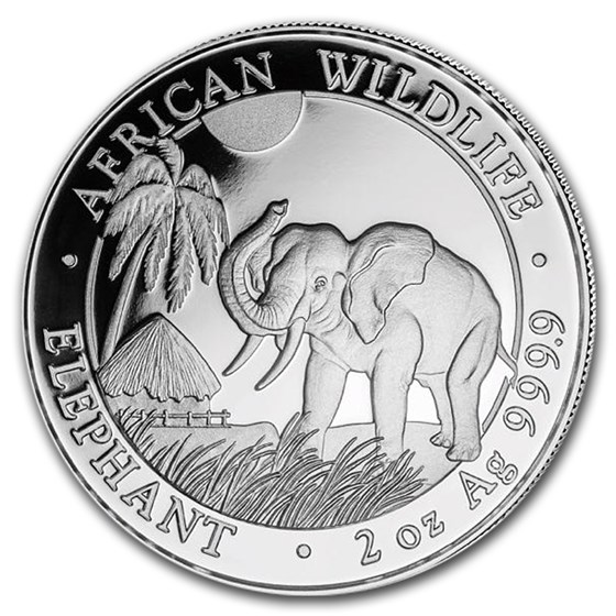 2017 Somalia 2 oz Silver Elephant BU 2017 Somalia 2 oz Silver Elephant BU