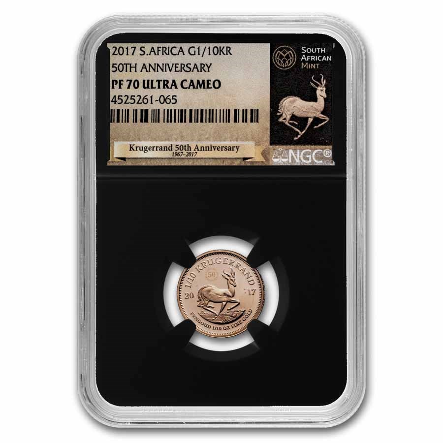 2017 South Africa 1/10 oz Proof Gold Krugerrand PF-70 NGC
