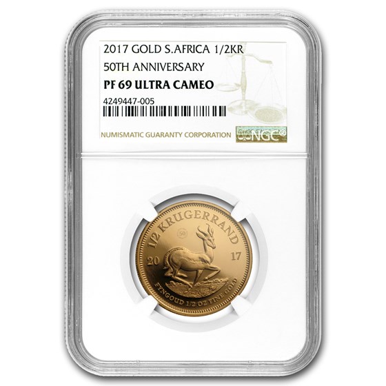 2017 South Africa 1/2 oz Gold Krugerrand PF-69 NGC 2017 South Africa 1/2 oz Gold Krugerrand PF-69 NGC