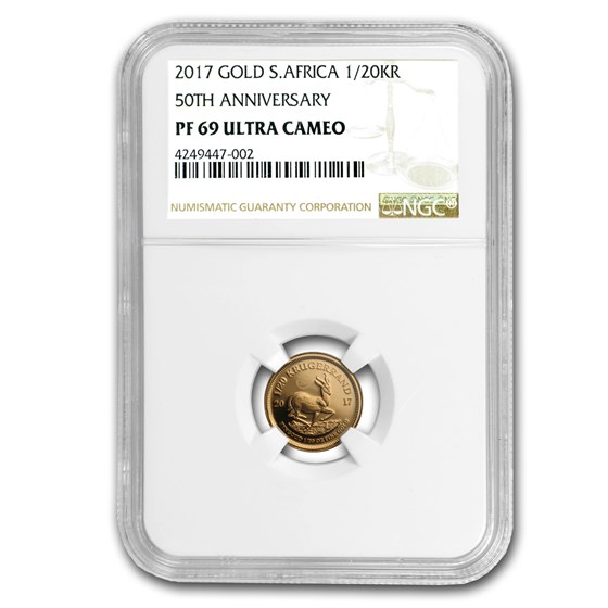 2017 South Africa 1/20 oz Proof Gold Krugerrand PF-69 NGC 2017 South Africa 1/20 oz Proof Gold Krugerrand PF-69 NGC