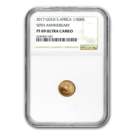 2017 South Africa 1/50 oz Proof Gold Krugerrand PF-69 NGC 2017 South Africa 1/50 oz Proof Gold Krugerrand PF-69 NGC