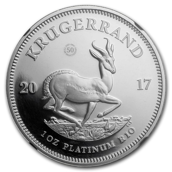 Buy 2017 South Africa 1 oz Platinum Krugerrand Springbok PF69 NGC APMEX