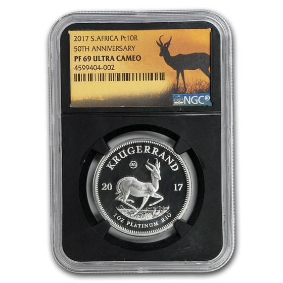 2017 South Africa 1 oz Platinum Krugerrand Springbok PF-69 NGC 2017 South Africa 1 oz Platinum Krugerrand Springbok PF-69 NGC