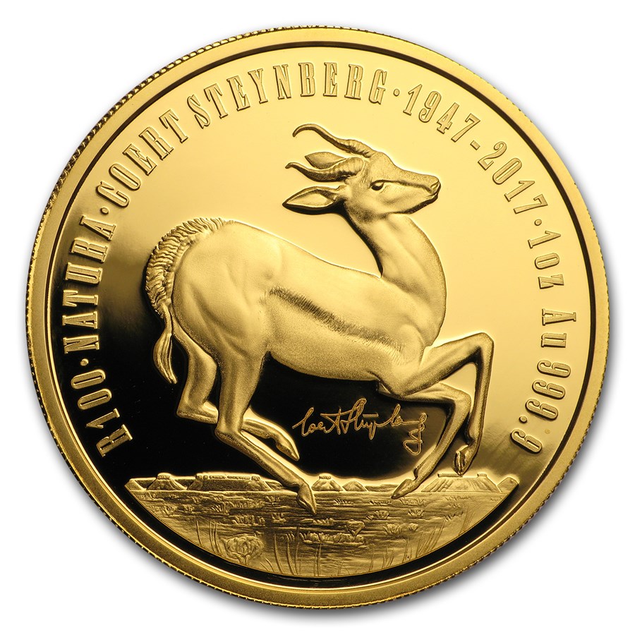 Buy 2017 South Africa 1 oz Proof Gold Natura The Springbok Privy Mark ...