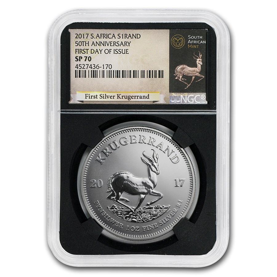 2017 South Africa 1 oz Silver Krugerrand SP-70 NGC (FDI)