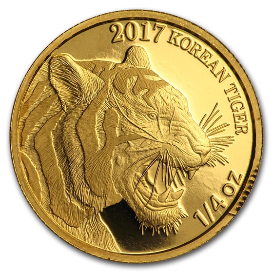 2017 South Korea 1/4 oz Gold Tiger BU (w/Box & COA) 2017 South Korea 1/4 oz Gold Tiger BU (w/Box & COA)