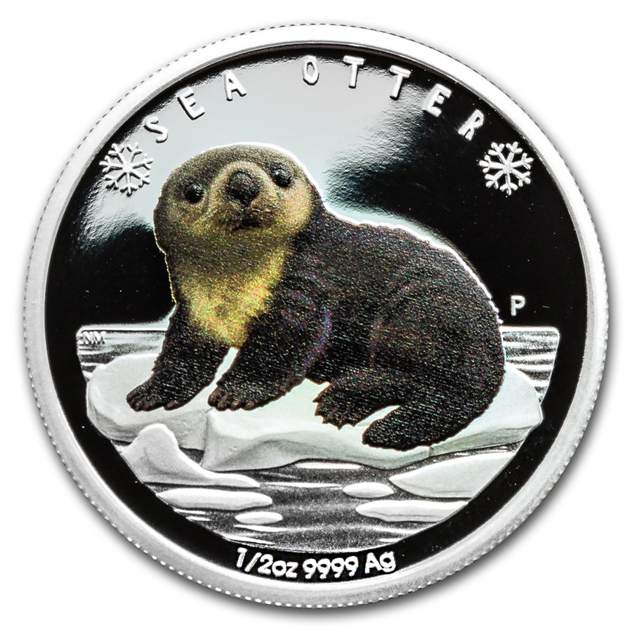 2017 Tuvalu 1/2 oz Silver Polar Babies: Sea Otter Proof