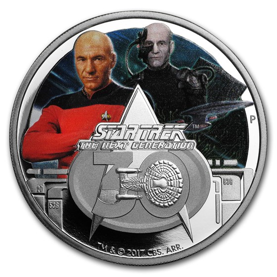 2017 Tuvalu 1 oz Ag Star Trek: The Next Generation 30th Anniv Prf 2017 Tuvalu 1 oz Ag Star Trek: The Next Generation 30th Anniv Prf