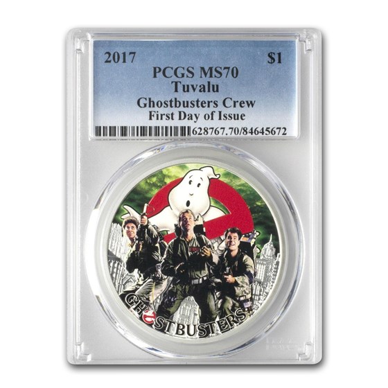 2017 Tuvalu 1 oz Silver Ghostbusters™ Crew MS-70 PCGS