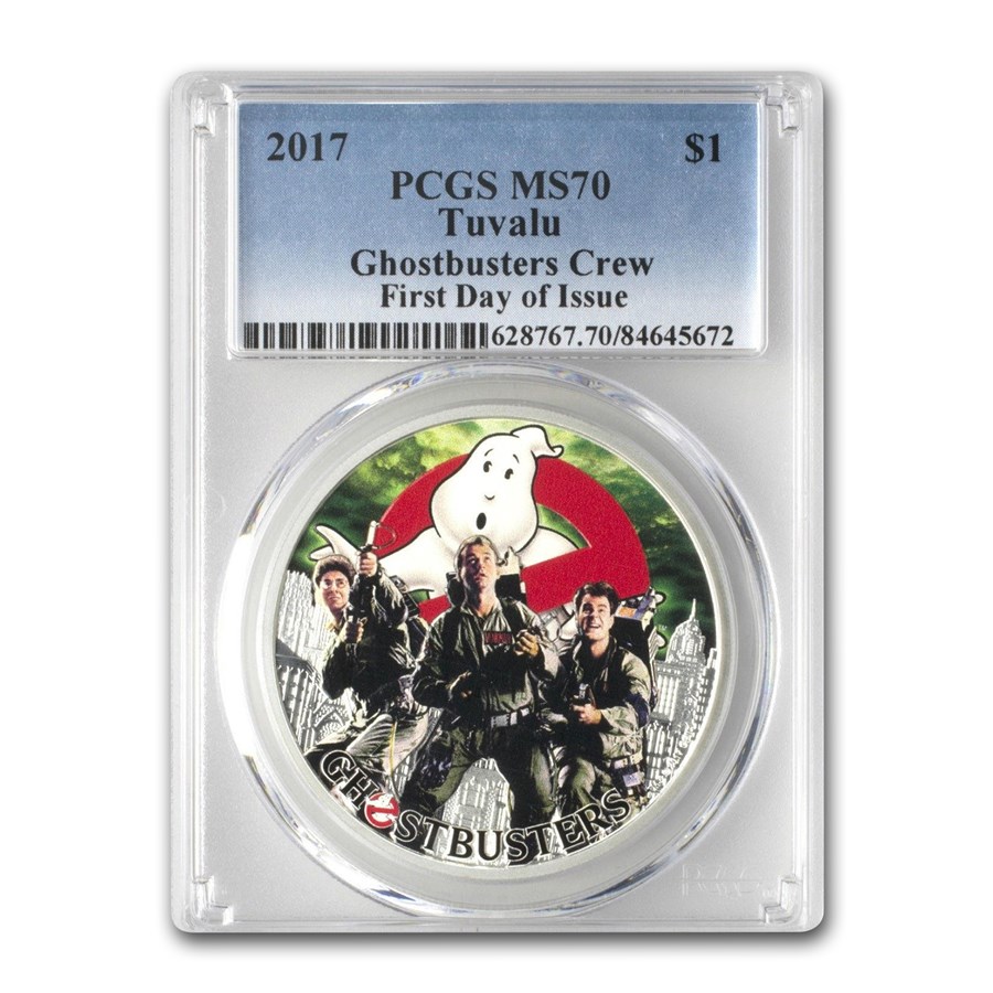 2017 Tuvalu 1 oz Silver Ghostbusters™ Crew MS-70 PCGS