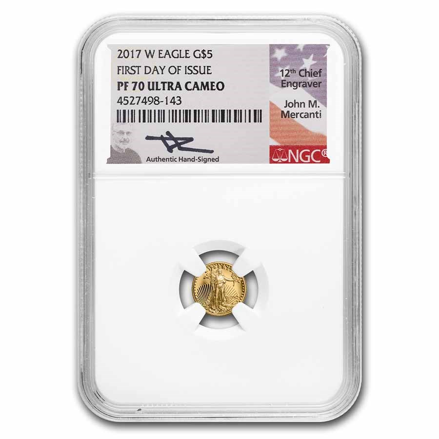 2017-W 1/10 oz Prf American Gold Eagle PF-70 NGC (FDI, Mercanti)