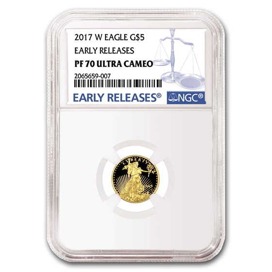 2017-W 1/10 oz Proof Gold American Eagle PF-70 NGC (ER) 2017-W 1/10 oz Proof Gold American Eagle PF-70 NGC (ER)